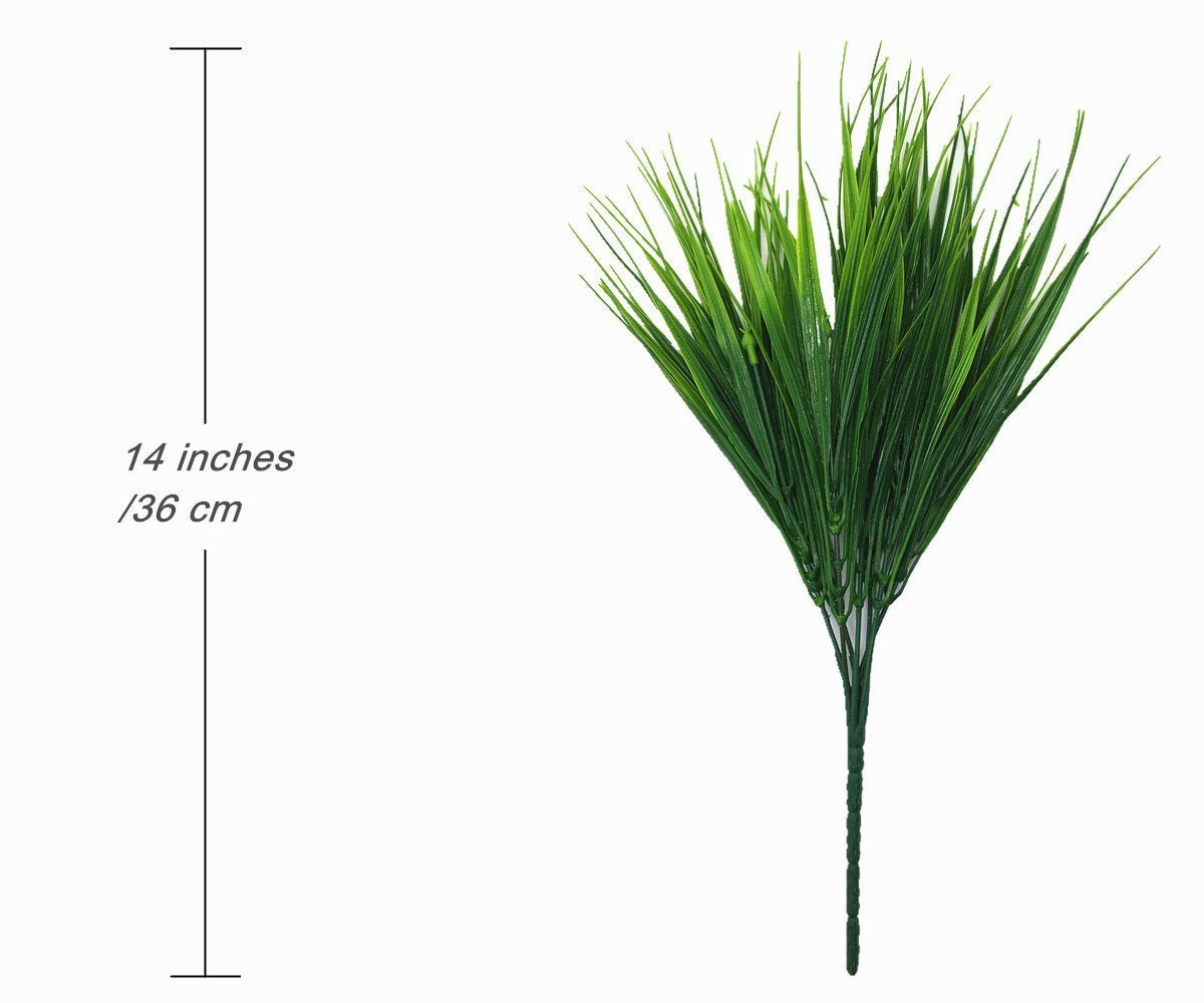 Artificial Boston Fern Plant Bushes 4 Pack Plastic Shrubs Grass Leaves Fake Plants Outdoor Indoor Greenery Home Garden Décor UV Resistant Table Centerpieces DIY Decoration Planting Filler