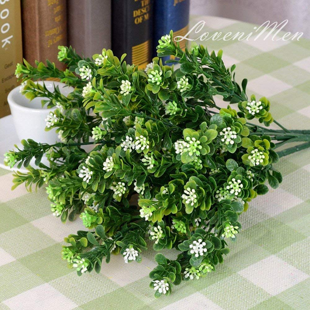 Artificial Boston Fern Plant Bushes 4 Pack Plastic Shrubs Grass Leaves Fake Plants Outdoor Indoor Greenery Home Garden Décor UV Resistant Table Centerpieces DIY Decoration Planting Filler