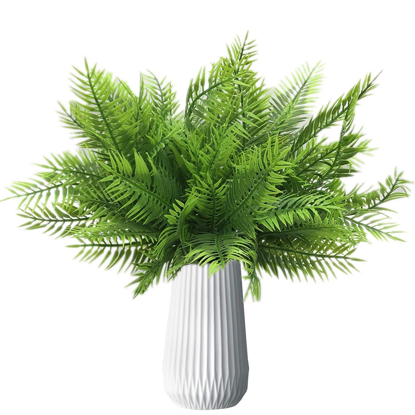 Artificial Boston Fern Plant Bushes 4 Pack Plastic Shrubs Grass Leaves Fake Plants Outdoor Indoor Greenery Home Garden Décor UV Resistant Table Centerpieces DIY Decoration Planting Filler