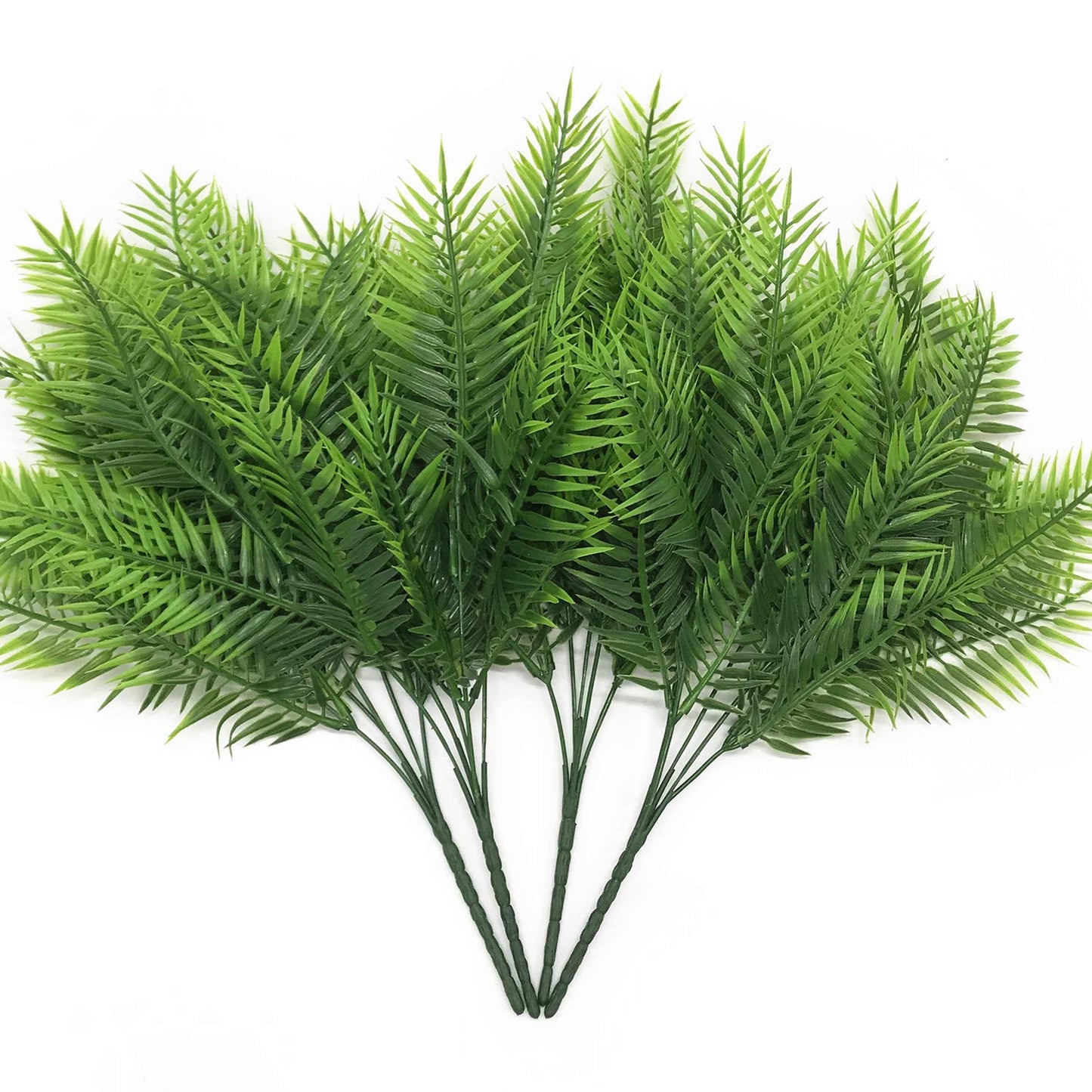 Artificial Boston Fern Plant Bushes 4 Pack Plastic Shrubs Grass Leaves Fake Plants Outdoor Indoor Greenery Home Garden Décor UV Resistant Table Centerpieces DIY Decoration Planting Filler