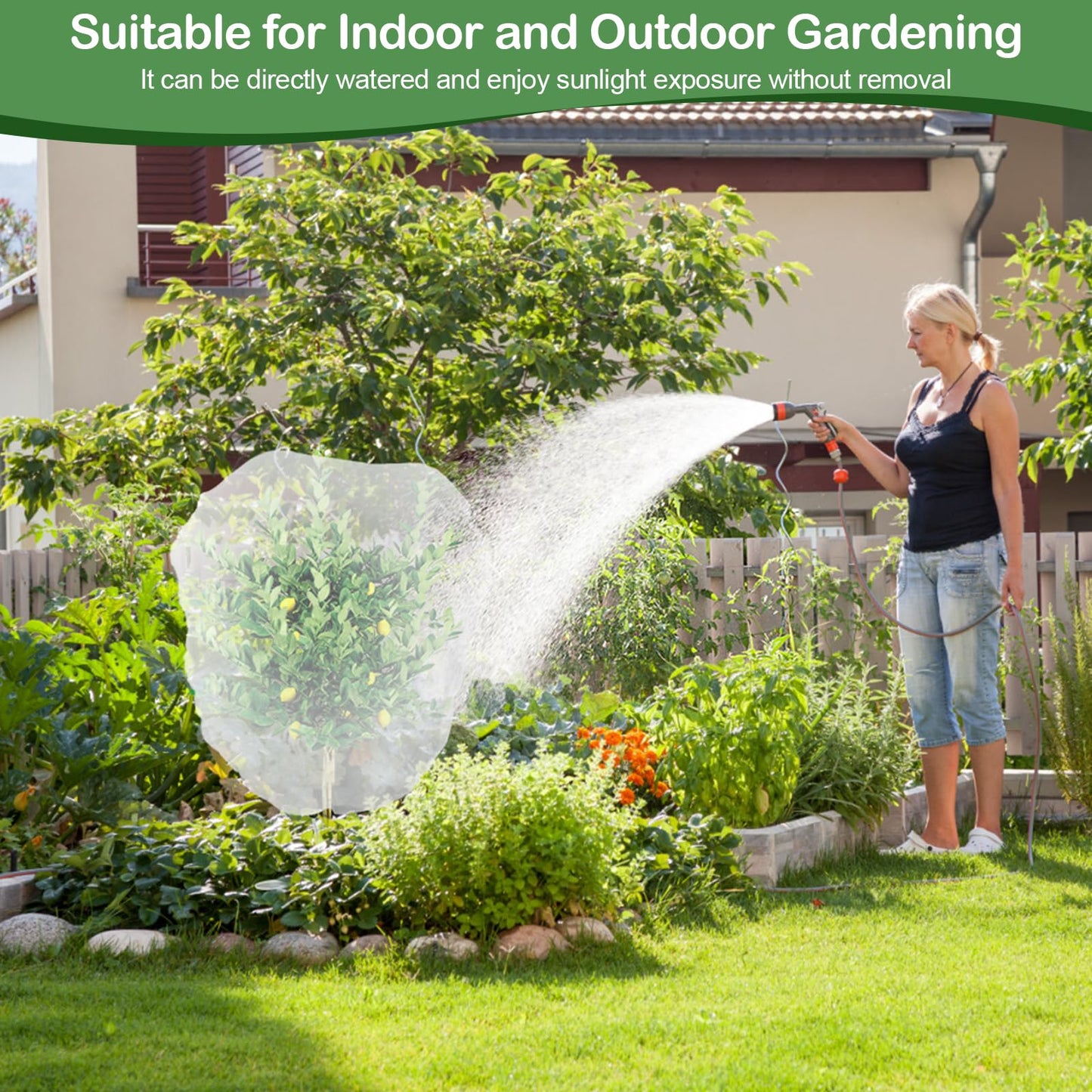 Premium Garden Netting Blueberry Bush Netting Cover Garden Plant Covers Bags with Zipper & Drawstring, Fine Mesh Netting for Garden Protection, Garden Mesh Netting for Fruit Tree Shrubs (S)
